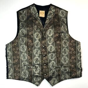 Wah Vest‎ Men's Black & Grey Sleeveless V-Neck Vest Size L